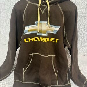 Brown Hoodie with Yellow Accents
